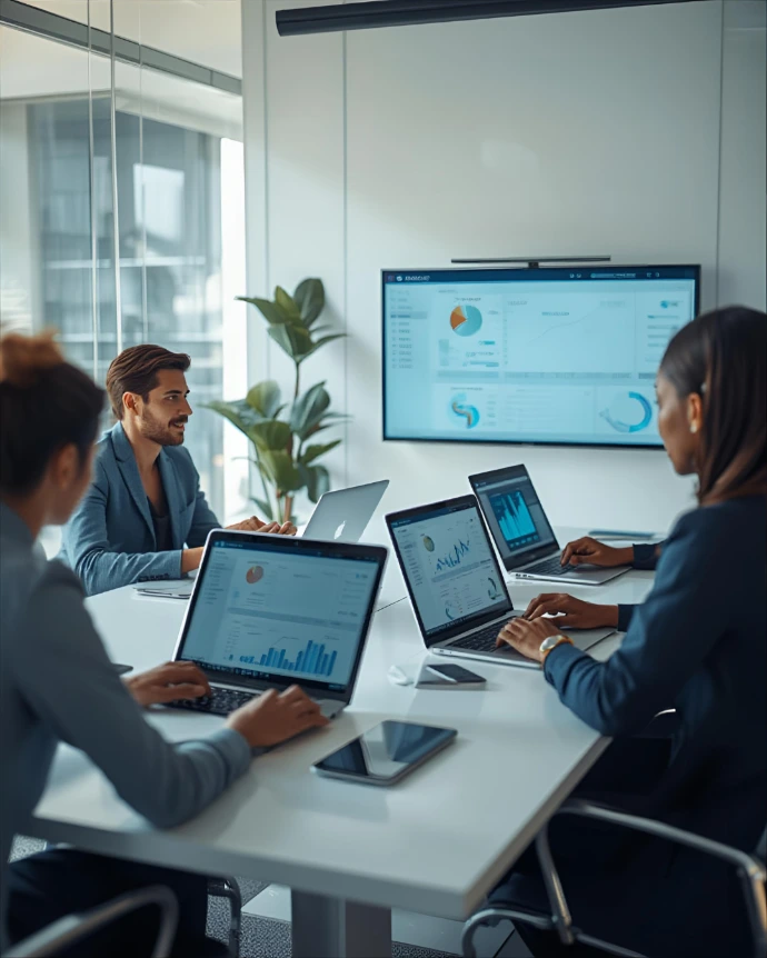 CRM software dashboard showing sales pipeline and customer management analytics