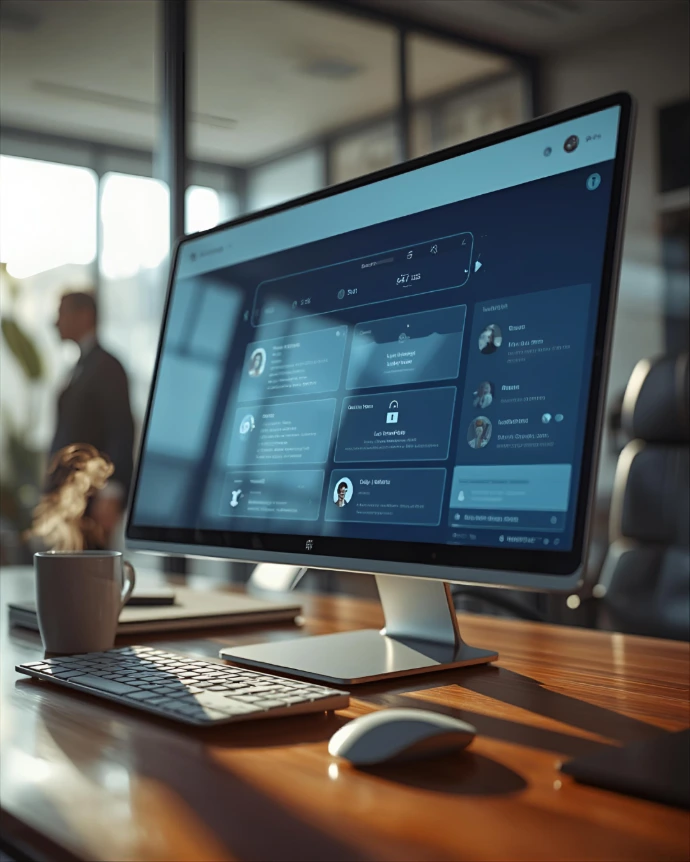 Corporate website and secure business portal interface for enterprise operations